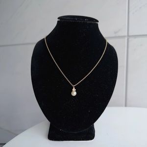 Christian Dior Double-sided Rhinestone set Pearl Gold Necklace like new Vintage